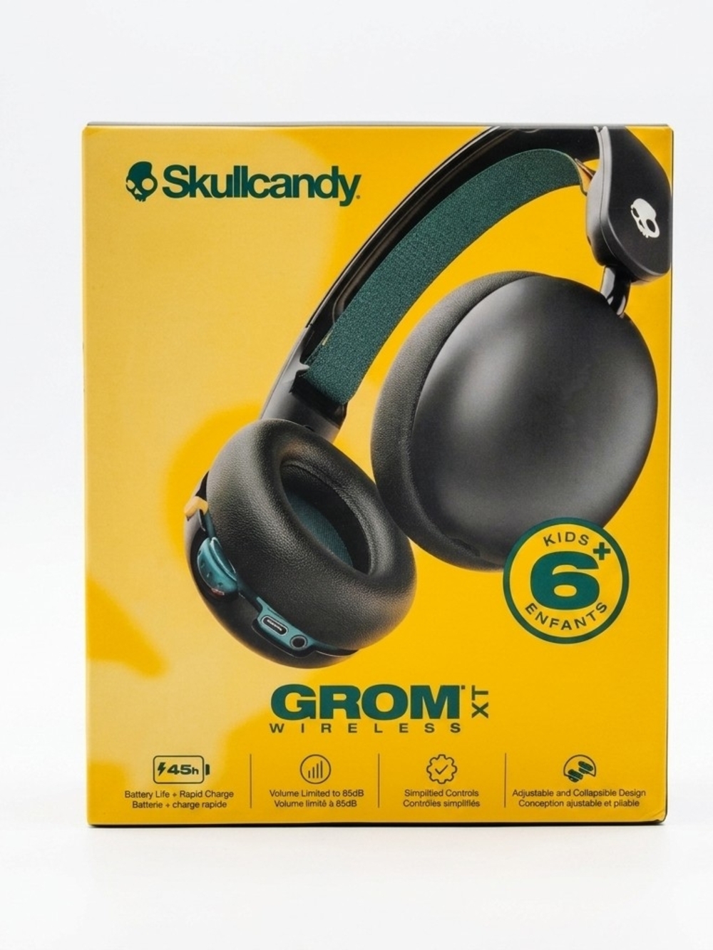 Skullcandy Grom XT Wireless Kids Over-Ear Headphones Black New